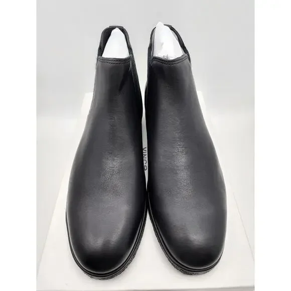 Vince Mens Bonham Leather Chelsea Boots Sz 10 US Black Water Repellant Pull On Vince Men\ main image 4